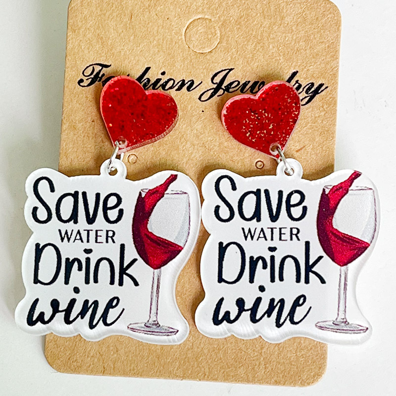 クリスマスプレゼント用のアクリルイヤリング - Wine Beer Hat のレビューと価格